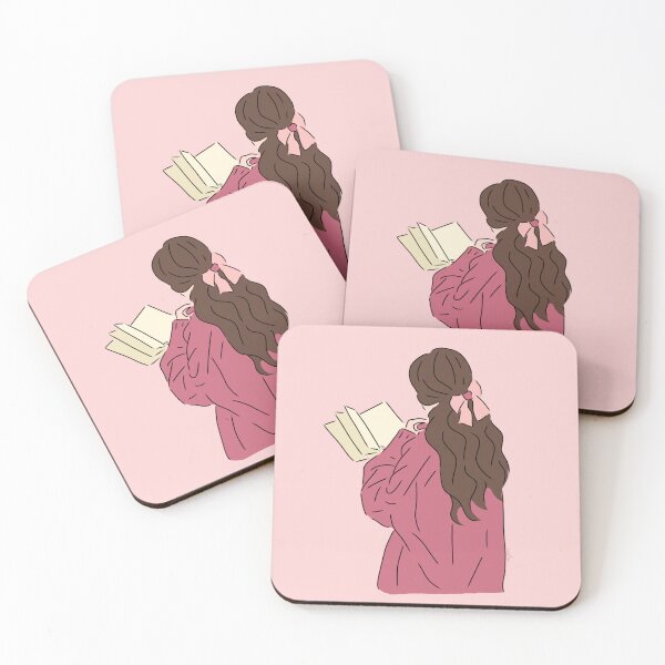 Item preview, Cozy Reader Illustration - Book Lover Pink Sweater Girl designed and sold by RatnaSketch.