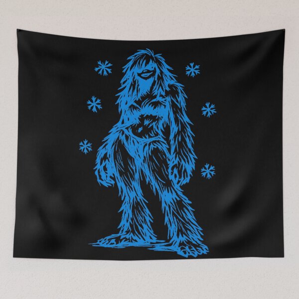 Item preview, Abstract Female Yeti Shirt – Minimal Snow Creature Art, Cute Abominable Snowwoman Sketch, Blue Ink Streetwear Graphic designed and sold by JonelCrafts.