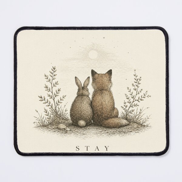Item preview, Cute Fox Rabbit Stay Comfort Emotional T-Shirt designed and sold by MaynyStudio.