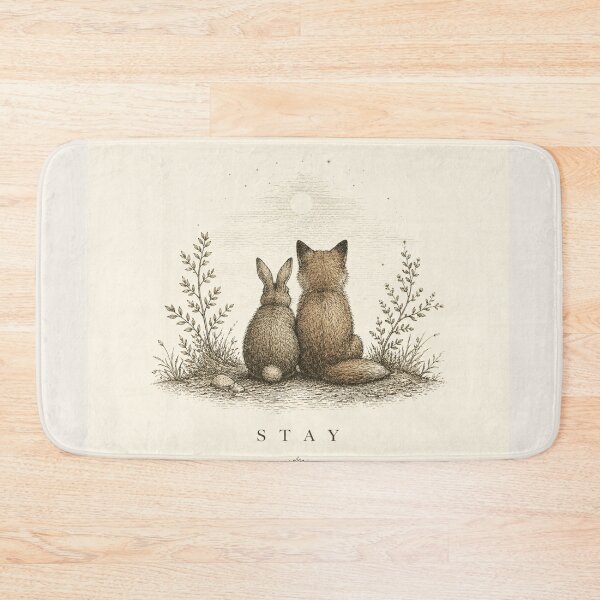 Item preview, Cute Fox Rabbit Stay Comfort Emotional T-Shirt designed and sold by MaynyStudio.
