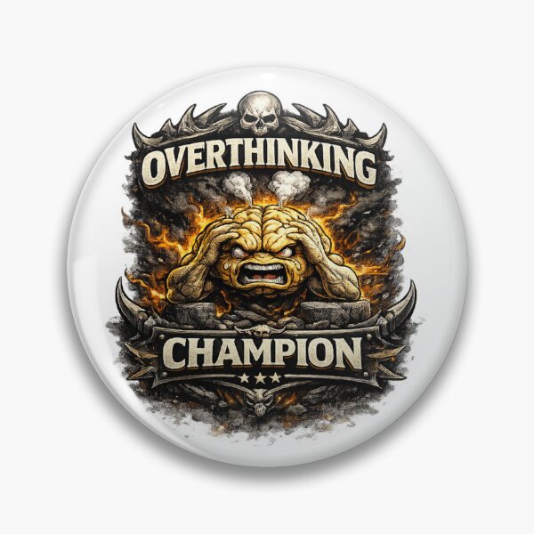 Item preview, Overthinking Champion Shirt – Dark Humor Graphic Tee | Anxiety Overthinker Design | Mental Health Edgy Streetwear designed and sold by Psychlee Best Finds.