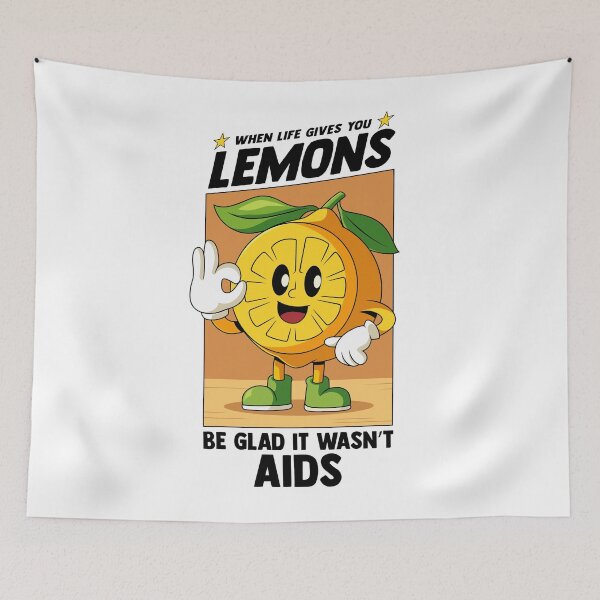 Item preview, When Life Gives you lemons dark humor retro lemon (on light colors) designed and sold by messy-nessie.