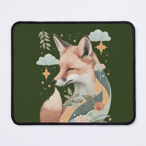 Item preview, Fox surrounded by stars and leaves designed and sold by Art70shop.