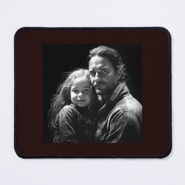 Item preview, Father and Daughter Portrait Black and White Family Art designed and sold by inkoutninja.