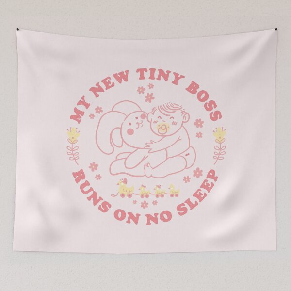 Item preview, My New Tiny Boss Runs on No Sleep designed and sold by chillaxcats.
