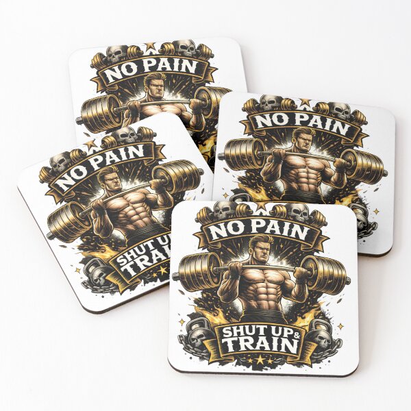 Item preview, No Pain No Gain Gym Workout T-Shirt Design | Shut Up and Train Fitness Motivation Tee | Bodybuilding Gym Apparel USA designed and sold by UrbanEchoHub.