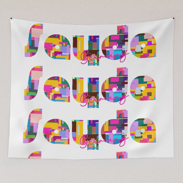 Item preview, Sayda, Germany, Vibrant Abstract City Typography Art designed and sold by Wanderful-roads.