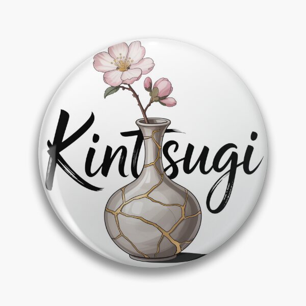 Item preview, Kintsugi Vase with Sakura – Beauty in Broken Pieces Japanese Aesthetic designed and sold by ArcticFoxStudio.