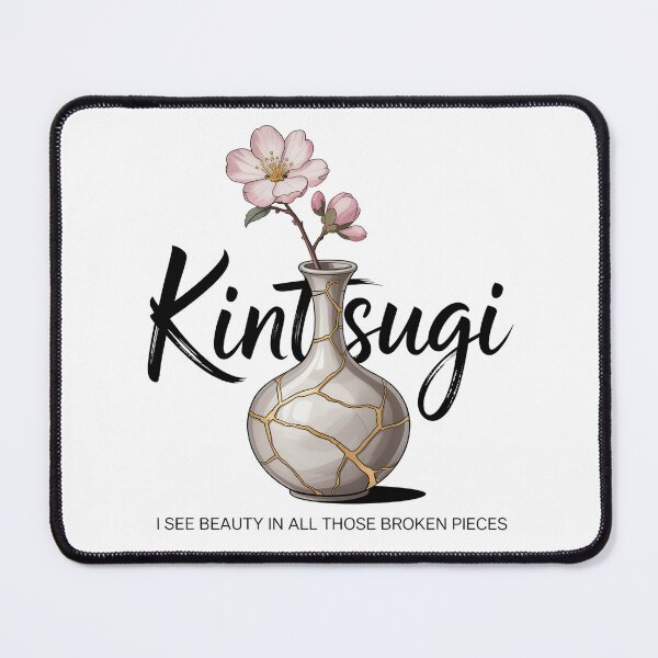 Item preview, Kintsugi Vase with Sakura – Beauty in Broken Pieces Japanese Aesthetic designed and sold by ArcticFoxStudio.