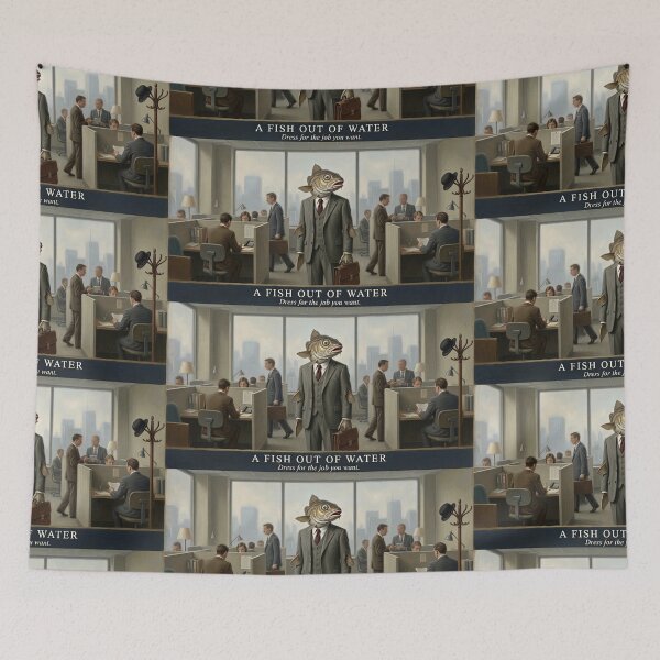 Item preview, Fish Out of Water – Surreal Office Humor & Corporate Satire designed and sold by SammyMorry.