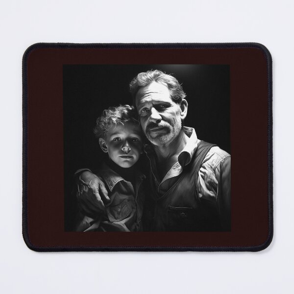 Item preview, Father and Son Portrait Black and White Family Art designed and sold by inkoutninja.