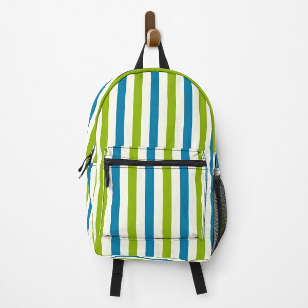 Item preview, Apple green, ivory & celadon blue vertical lines designed and sold by Mint + Midnight.