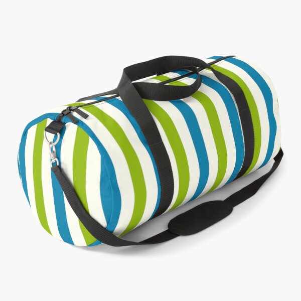 Item preview, Apple green, ivory & celadon blue vertical lines designed and sold by Mint + Midnight.