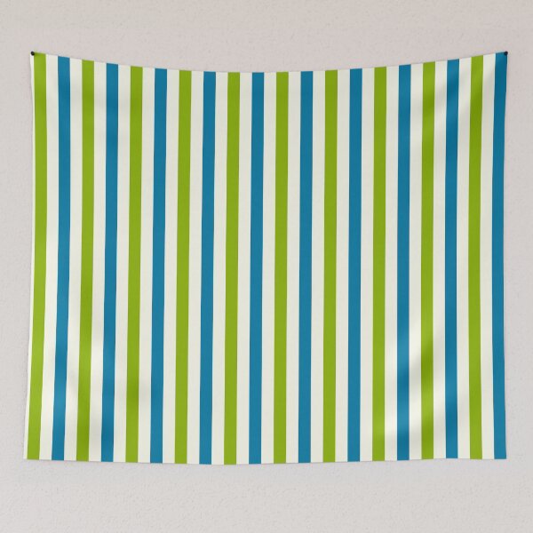 Item preview, Apple green, ivory & celadon blue vertical lines designed and sold by Mint + Midnight.