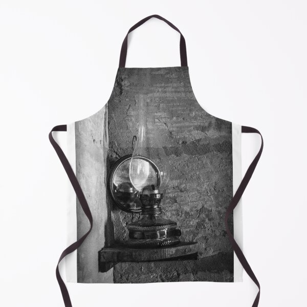 Item preview, Vintage Oil Lamp On Rustic Wall Shelf In Black And White Interior Photograph Evoking Nostalgia designed and sold by Nmallia.