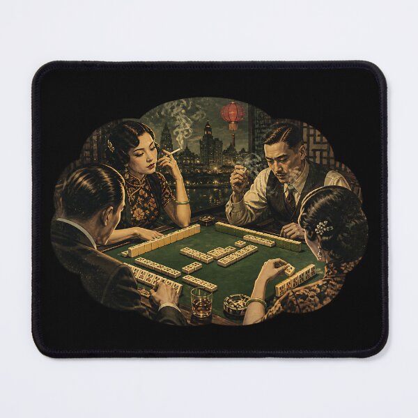 Item preview, Mahjong Retro Casino | 1920s Shanghai Vibe designed and sold by Funny Vintage Stickers And T-Shirts.