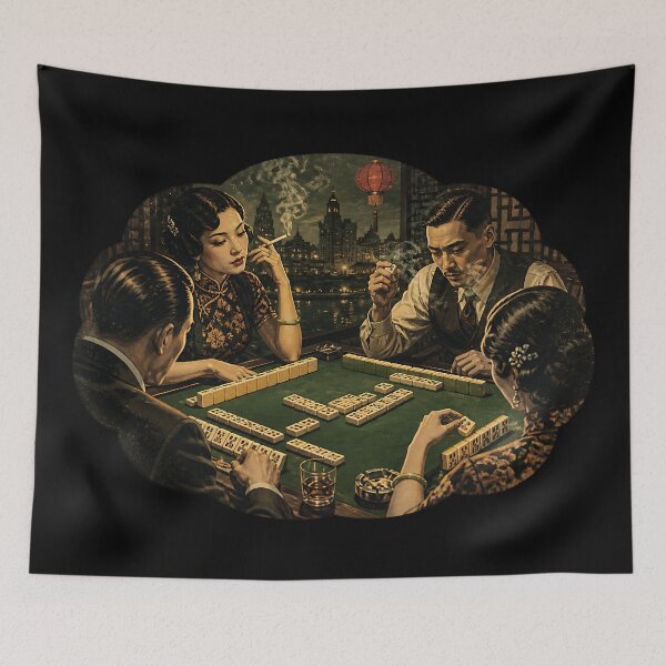 Item preview, Mahjong Retro Casino | 1920s Shanghai Vibe designed and sold by Funny Vintage Stickers And T-Shirts.