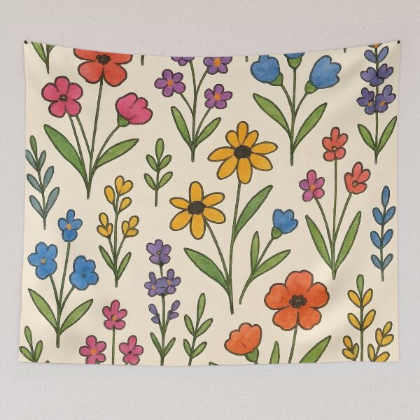 Aperçu de l'œuvre Fleurs des prairies créée et vendue par GraphicsClub.
