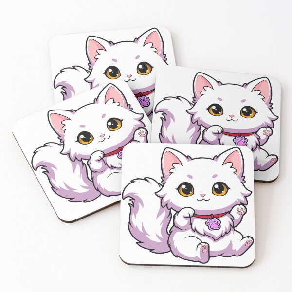Item preview, Cute White Anggora Cat Lucky Waving Kawaii Chibi Kitten designed and sold by el.azraq.
