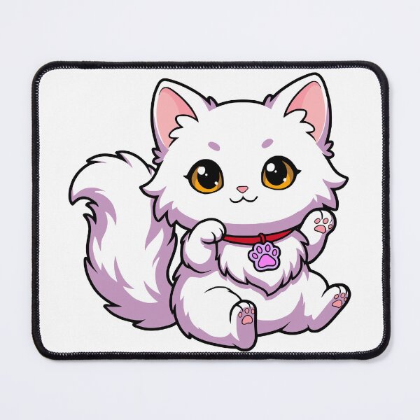 Item preview, Cute White Anggora Cat Lucky Waving Kawaii Chibi Kitten designed and sold by el.azraq.