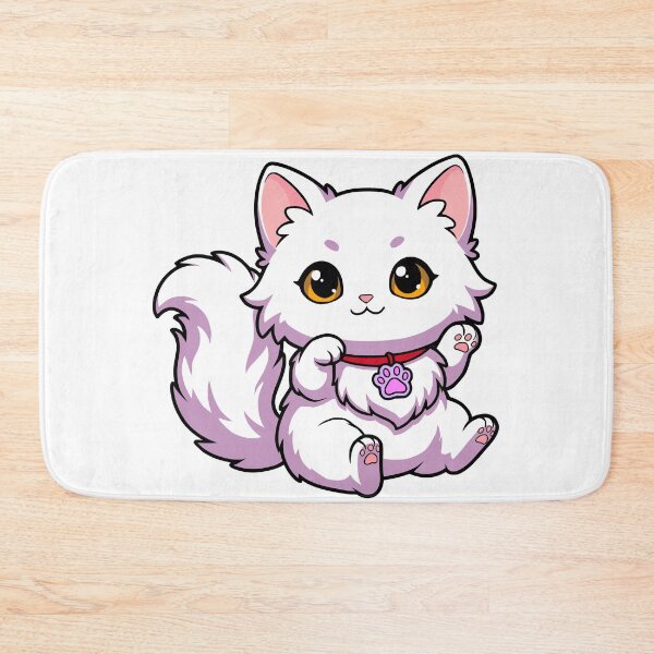 Item preview, Cute White Anggora Cat Lucky Waving Kawaii Chibi Kitten designed and sold by el.azraq.