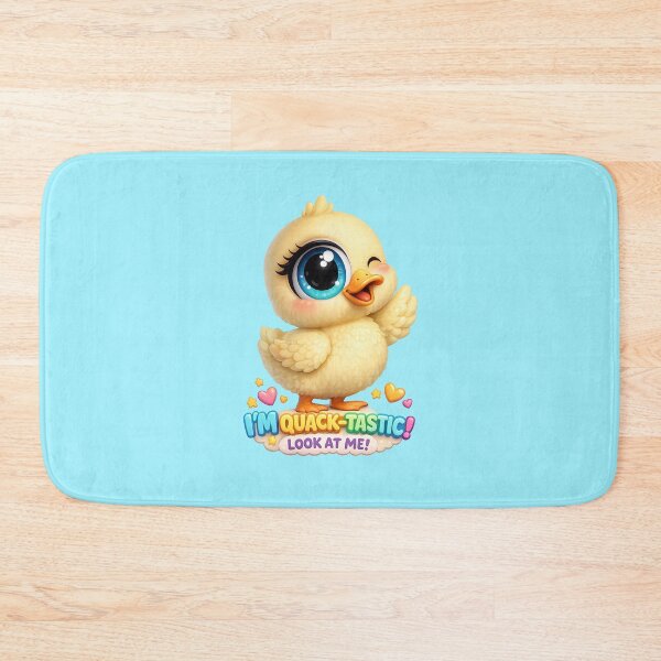 Item preview, 3D Cute Pastel Duck Big Eye Funny Cartoon Character with Quote designed and sold by Nusha Creations.