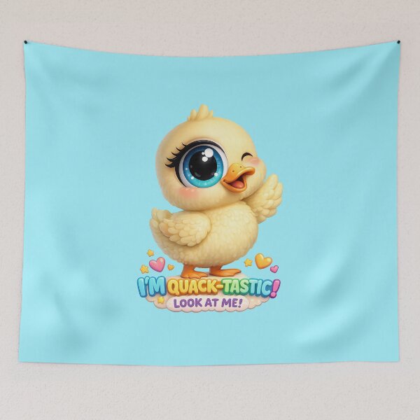 Item preview, 3D Cute Pastel Duck Big Eye Funny Cartoon Character with Quote designed and sold by Nusha Creations.