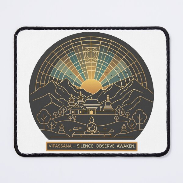 Item preview, Vipassana – Silence Observe Awaken | Mindfulness Meditation Design designed and sold by ArtsyExplorer.