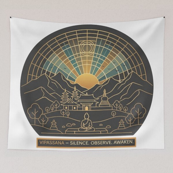 Item preview,  Vipassana – Silence Observe Awaken | Mindfulness Meditation Design designed and sold by ArtsyExplorer.
