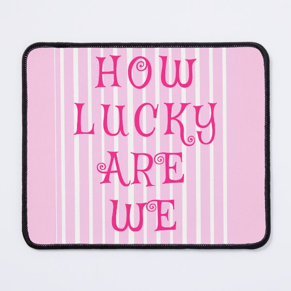 Item preview, How Lucky Are We , Pink Stripes Design, Pink Aesthetic designed and sold by PeacePrint.