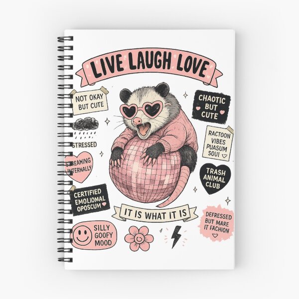 Artikelvorschau, „Lebe, lache, liebe“-Opossum-Shirt – Lustiges Meme-Shirt mit chaotischer, emotionaler Opossum-Ästhetik, albernem, witzigem und niedlichem Tierdesign entworfen und verkauft von jutharat456.