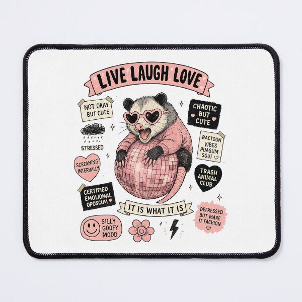 Item preview, Live Laugh Love Opossum Funny Meme Shirt – Chaotic Emotional Possum Aesthetic, Silly Goofy Mood Cute Animal Design designed and sold by jutharat456.