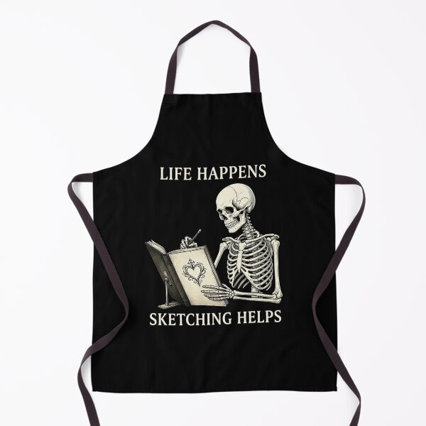 Item preview, Life Happens Sketching Helps Gothic Artist Skeleton – Creative Motivation designed and sold by printedartgoods.