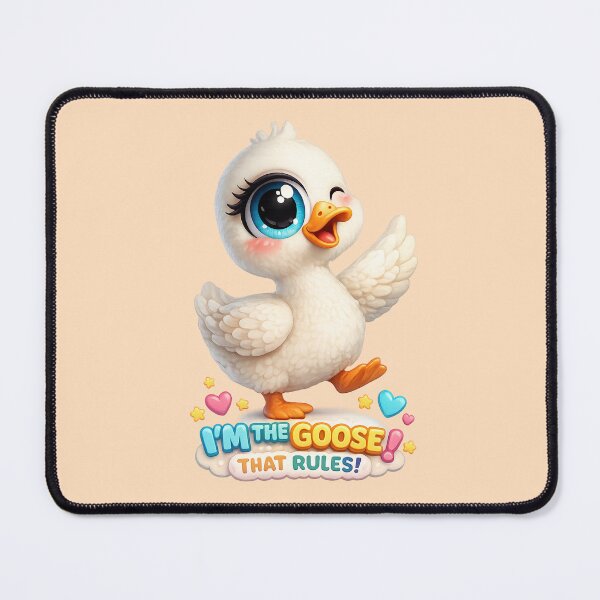 Item preview, 3D Cute Pastel Goose Big Eye Funny Cartoon Character with Quote designed and sold by Nusha Creations.