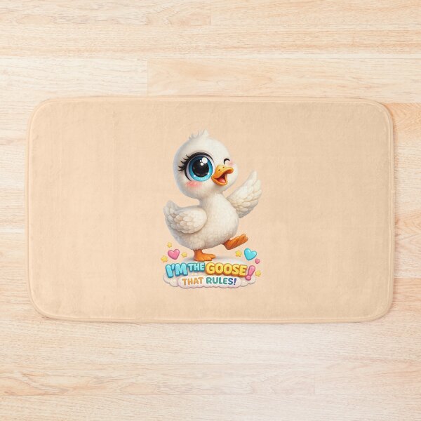 Item preview, 3D Cute Pastel Goose Big Eye Funny Cartoon Character with Quote designed and sold by Nusha Creations.