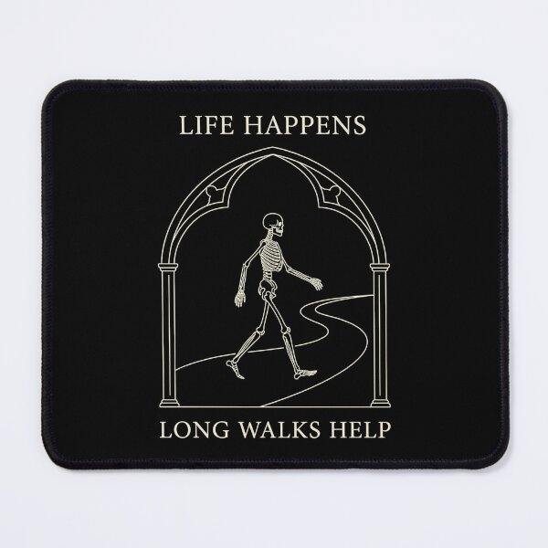 Item preview, Life Happens Long Walks Help Gothic Walking Skeleton – Nature Reset designed and sold by printedartgoods.