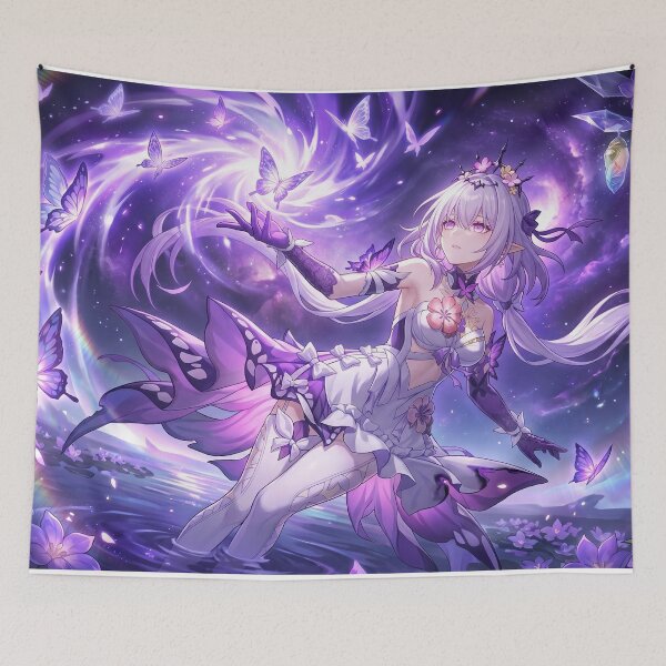 Item preview, Castorice // Honkai: Star Rail - Purple Butterfly Dreamy Anime Aesthetic Art designed and sold by Astraphyllia.