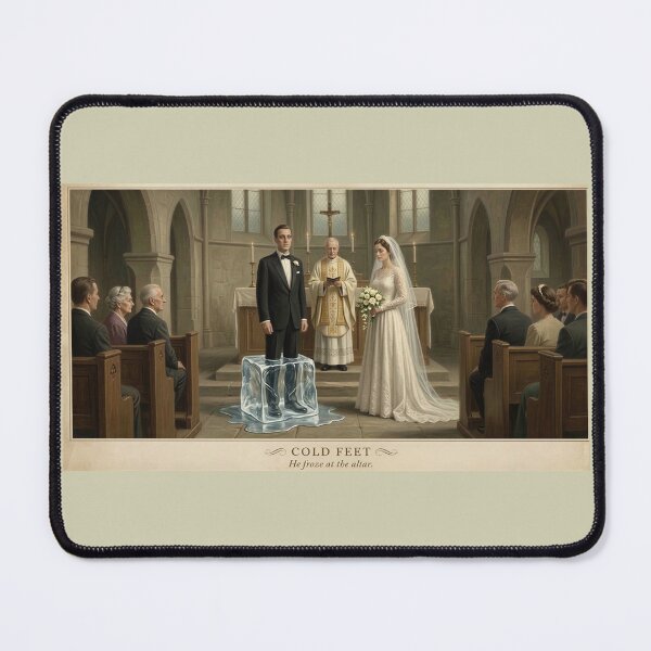 Item preview, Cold Feet at the Altar Funny Wedding Pun Art designed and sold by SammyMorry.