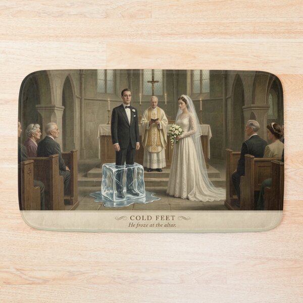 Item preview, Cold Feet at the Altar Funny Wedding Pun Art designed and sold by SammyMorry.