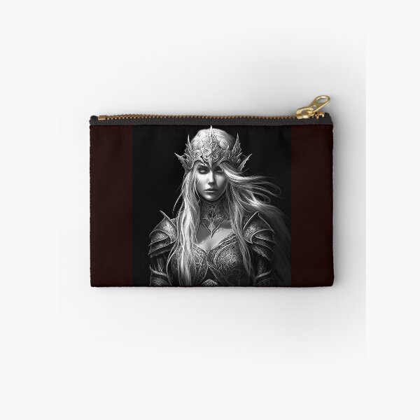 Item preview, Dark Fantasy Elf Queen Black and White Portrait Art designed and sold by inkoutninja.