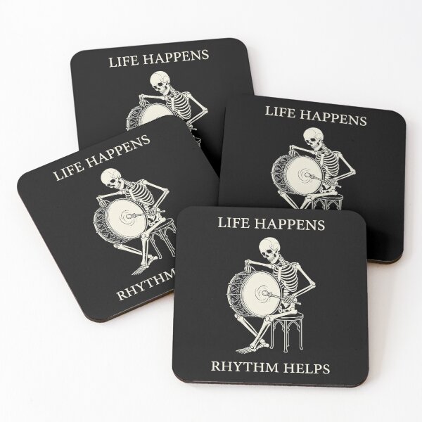 Item preview, Life Happens Rhythm Helps Gothic Drum Skeleton – Music Lover Dark designed and sold by printedartgoods.