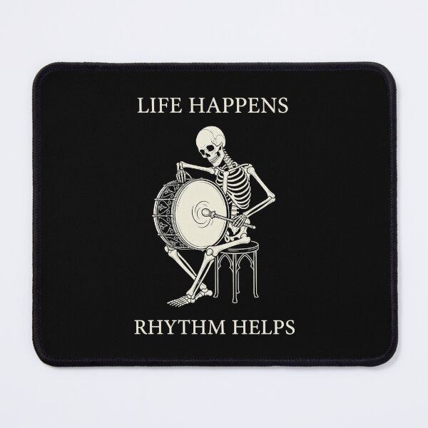 Item preview, Life Happens Rhythm Helps Gothic Drum Skeleton – Music Lover Dark designed and sold by printedartgoods.