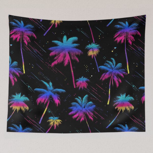Item preview, 80s and 90s Retro Pixel Palm Tree Pattern designed and sold by AeonAcademy.