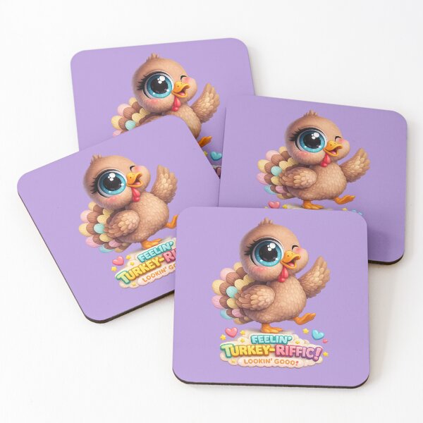 Item preview, 3D Cute Pastel Turkey Big Eye Funny Cartoon Character with Quote designed and sold by StickyDelights.