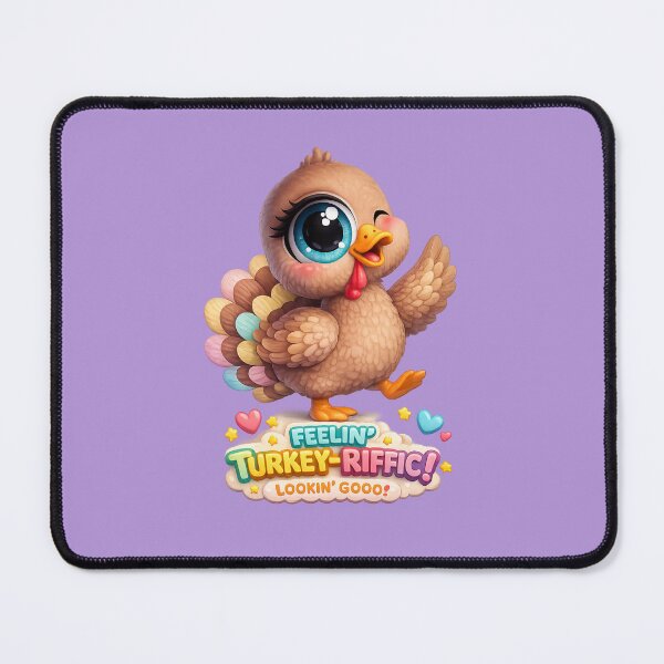 Item preview, 3D Cute Pastel Turkey Big Eye Funny Cartoon Character with Quote designed and sold by Nusha Creations.