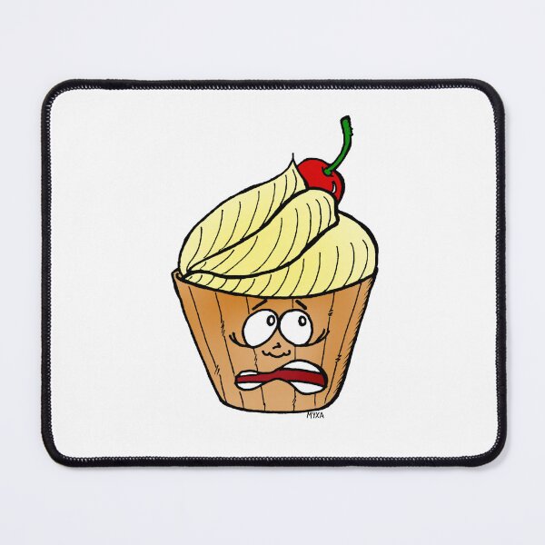 Item preview, Nervous Cupcake Cute Food Illustration designed and sold by MyxaART.