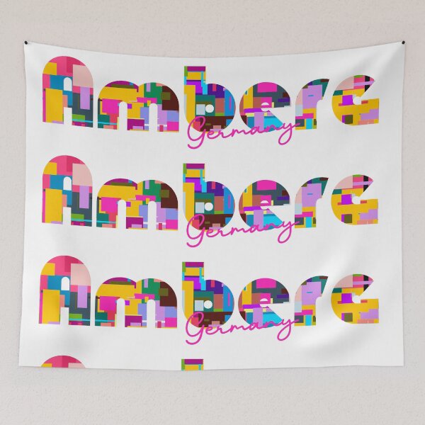 Item preview, Amberg, Germany, Vibrant Abstract City Typography Art designed and sold by Wanderful-roads.