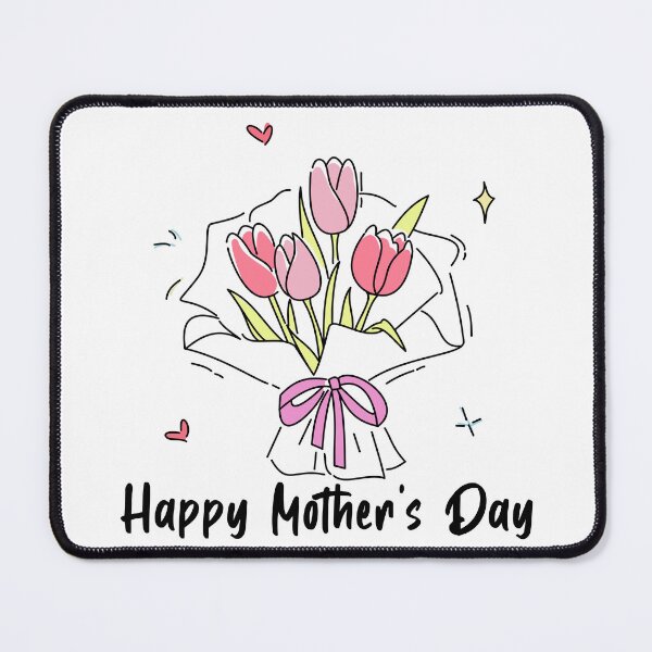 Item preview, Minimalist Pink Tulip Bouquet – Aesthetic Hand-Drawn Floral Mother's Day Gift designed and sold by Lu7u.