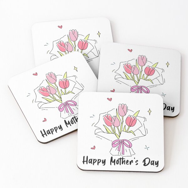 Item preview, Minimalist Pink Tulip Bouquet – Aesthetic Hand-Drawn Floral Mother's Day Gift designed and sold by Lu7u.
