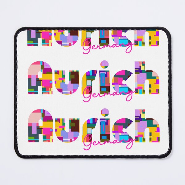 Item preview, Aurich, Germany, Vibrant Abstract City Typography Art designed and sold by Wanderful-roads.